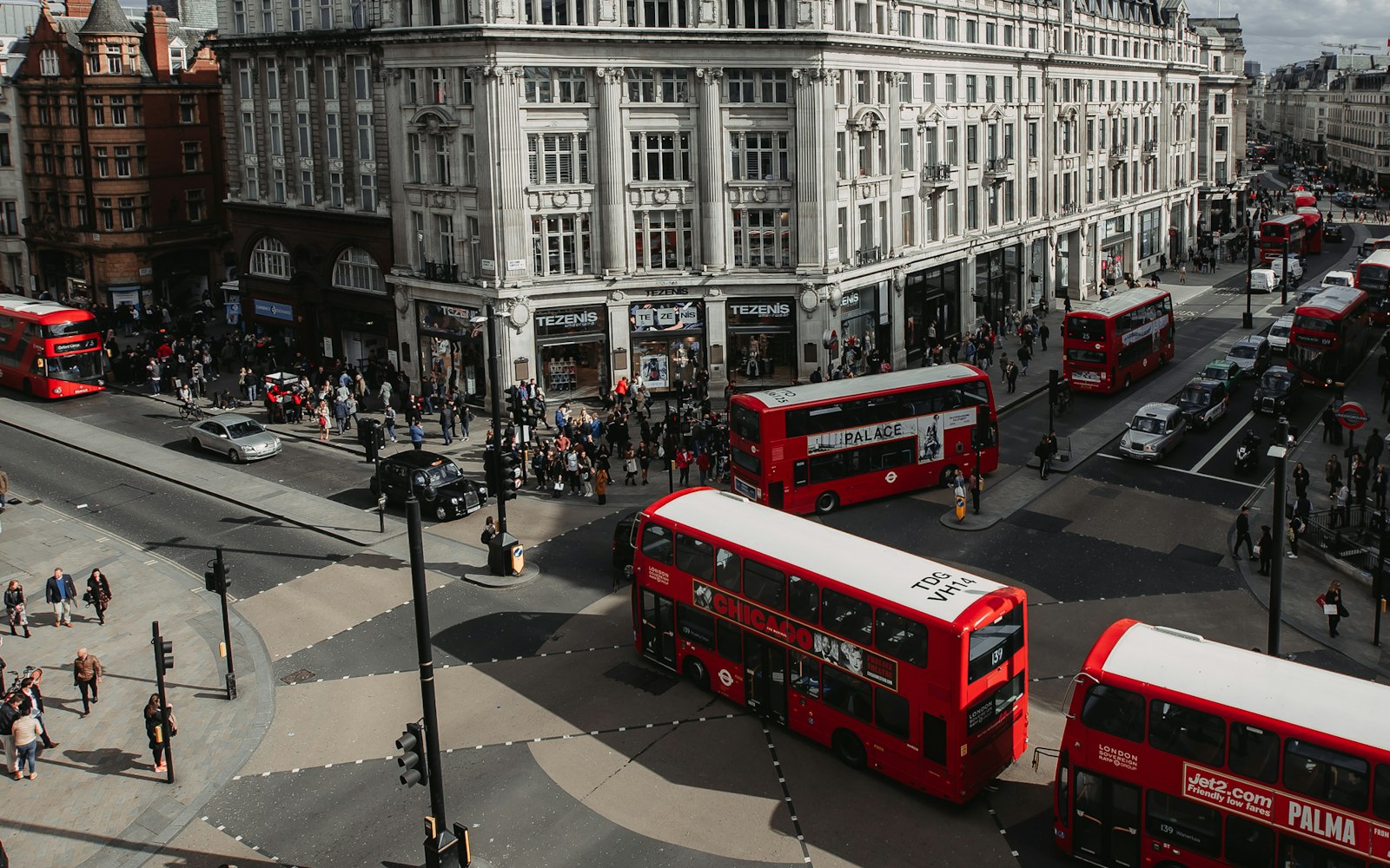 A busy pedestrian crossing on Oxford Street, London